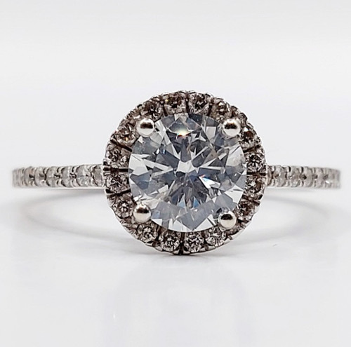 Bague solitaire blanc - or, 14k