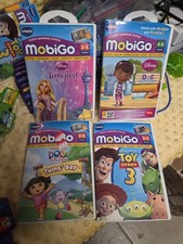 Lot of 4 MobiGo Games VTech Disney Toy Story 3 Disney Tangled Dora