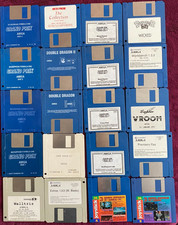 AMIGA / COMMODORE - LOT 20 DISQUETTES - DOUBLE DRAGON / LAST NINJA ...