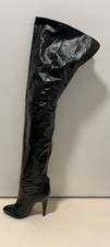 Cuissarde En Cuir Vernis Noir- Made In Italy- Taille 39