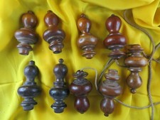 old lot of turned wooden tassels for curtains 19th century 