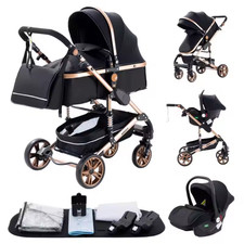 3 in 1 Baby Stroller Travel System | Car Seat & Bassinet | Foldable | Newborn