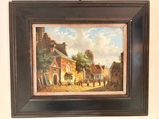 Ancien Tableau Huile Cuivre