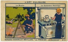 Antique Chromo-Chocolate Révillon-La Broche & Electric Cooker-Ref.194g