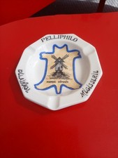 PELLIPHILO Ceramic Advertising Ashtray Antique Scaffold Skin Leather