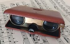 Ancienne petite Jumelles de Théâtre Pliante G.F. FRANCE laiton doré gainée cuir