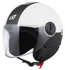 Openfacehelm Casque pour Scooter Moto Quad Avec Viseur ZED C35 Blanc Noir