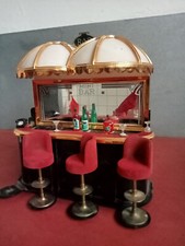 mini bar Vintage miniature avec accessoires et lumière