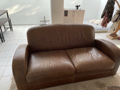 Canape cuir places - cuir, 2