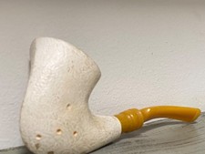 Antique Handmade Pipe Natural Baltic Yellow Amber  Mouthpiece 44g Collectible