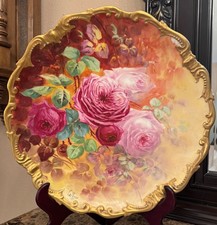 1891-1900 Gorgeous Large 16” Charger Marked Limoges France Artist Signed Rosier