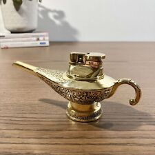 Vintage 1960s Oriental Inspired Gold Brass Oil Lamp Lighter