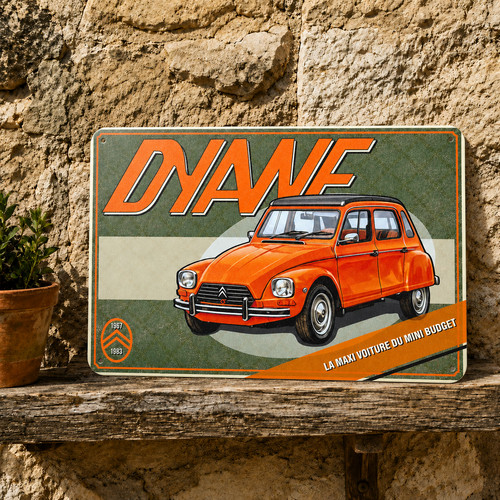 Plaque métal citroën dyane - métal,