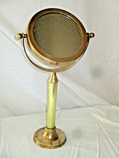 ANCIEN MIROIR PIVOTANT  PSYCHÉ a poser en bronze dore  DOUBLE FACE-HT 39,5 cm-BE