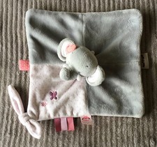 Doudou Éléphant rose gris