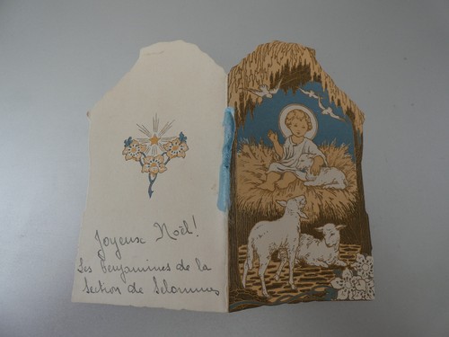 Image pieuse double nativité - pieuse,