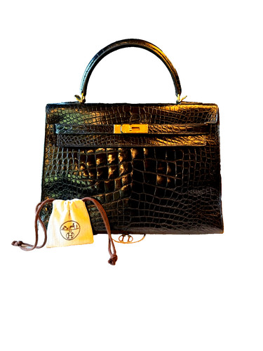 Hermès black shiny porous - hermès,