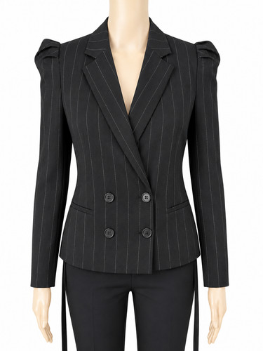Blazer femme noir rayures - blazer,