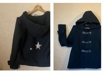 Manteau Duffle coat  veste  chaude à capuche étoile dorée  argentée 