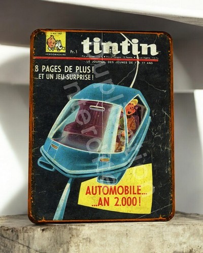Plaque métal tintin 2000 - tintin,