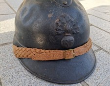 Jugulaire tressée OFFICIER CASQUE Adrian mod. 1915-1926 en Cuir Ancien 