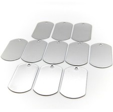 WHOLESALE LOT 500  PCS BLANK DOG TAG SHINY/MATTE STAINLESS STEEL MILITARY SPEC