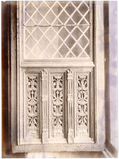 France, Blois, window decoration, wood carvings, vintage album ornaments