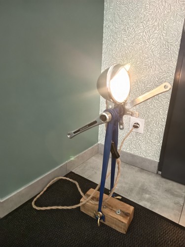 Lampe diy phare cadre velo - lampe, +