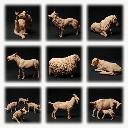 Animaux ferme set - animaux,