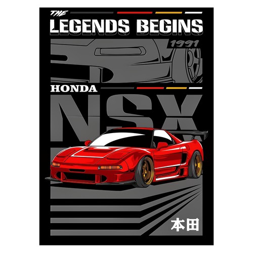 Affiche rétro honda - rétro, nsx