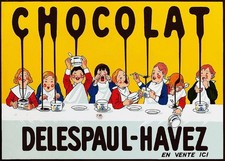 Affiche vintage Chocolat Delespaul Havez (112 x 80 cm)