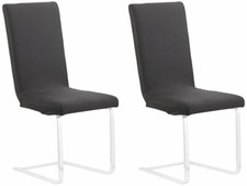2 housses de chaise extensibles et écologiques - Noir - Infactory