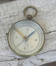 OLD BEVELED GLASS COMPASS 