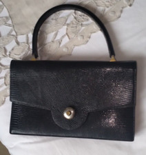 ancien sac à main noir cuir