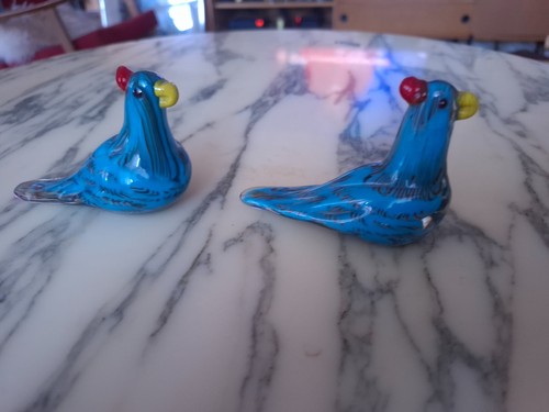 Deux oiseaux verre souffle - deux,