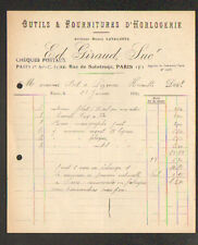 PARIS (III°) WATCHMAKING TOOLS & SUPPLIES "LAVALETTE / E. GIRAUD Succ" 1925