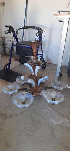 Chandelier verre opalescent - chandelier, en