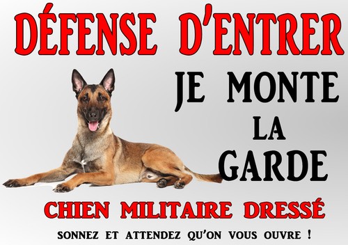 Plaque attention chien - plaque,