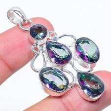 Pendentif bijou en argent sterling 925 fait main avec pierre précieuse topaze...