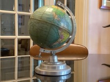 ANTIQUE J. FOREST GEOGRAPHER BRAND GLOBE 1/80,000,000 ALU FOOT 1930