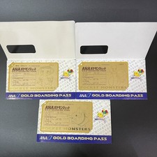 Pokemon Jet ANA 1998 Mew Mewtwo Pikachu Limited Gold Boarding Pass set of 3
