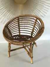 4 ⚜️ Ancienne Petite Chaise Enfant En Osier et Rotin Vintage