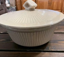 California Pottery Casserole Dish 9.5" Luster Opalescent Colorful Vintage MCM