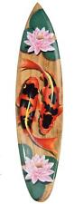 Koi Poisson Surfboard 100cm Déco Bouclier Kois Carpe Nénuphar Étang Utsuri Japon