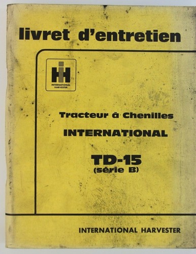 Livret entretien tracteur - tracteur, à