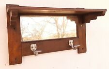 PORTE-MATEAUX PORTE CHAPEAUX  VESTIAIRE BOIS MIROIR 2 CROCHETS CHROMES