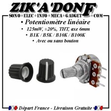 Potentiomètre linéaire B1K 2K 5K 10K 20K 50K 100K 250K 500K B1M avec/sans bouton