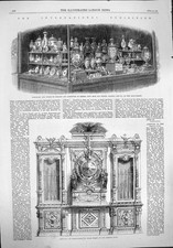 Old Antique Print 1862 Armoury Porte-Fusils Porcelain Ceramic John Rose 19th