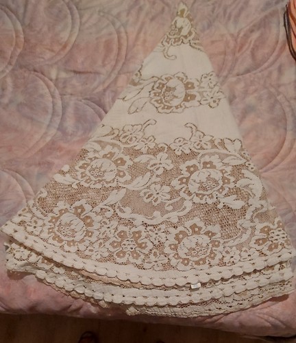 Nappe ronde dentelle ecrue - nappe,