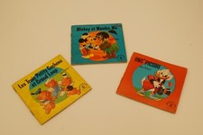3x Walt Disney Mini Livres Mini Books in French 1962 Vintage